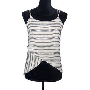 Matison Stone Strappy Flowy Asymetrical Striped Shirt
